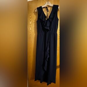 Women’s Gorgeous Dark Blue Maxi Dress. Size Large. Slit in front. REDUCED!